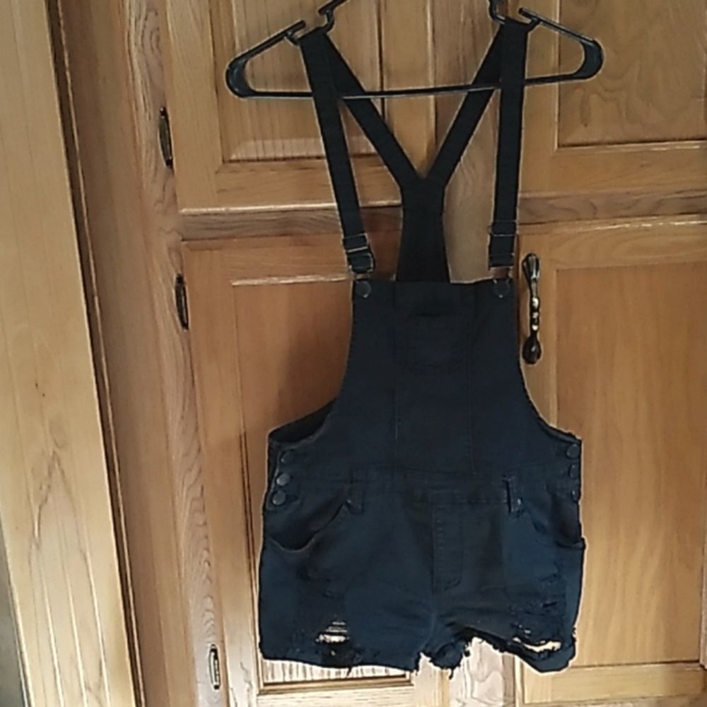 Twiin Sisters Black Overall Shorts Sz M